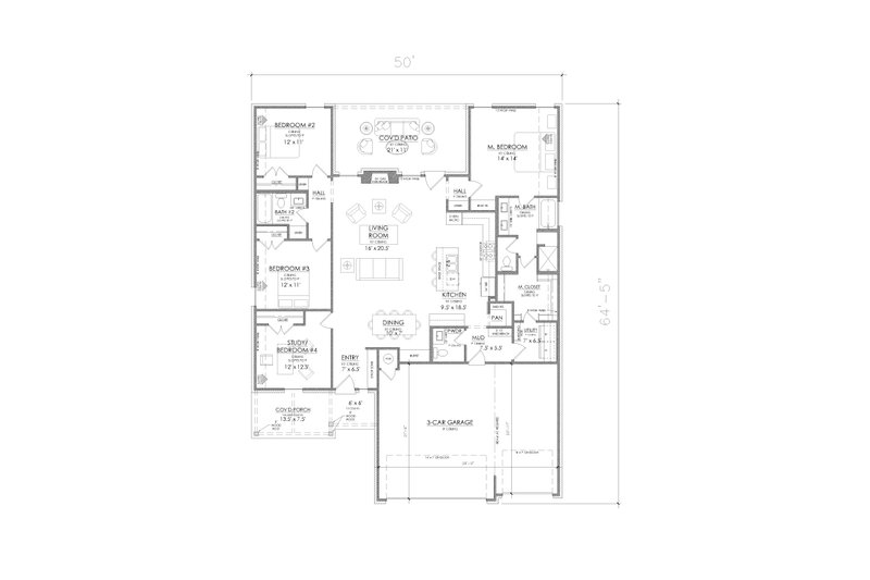 Dream House Plan - Floor Plan - Main Floor for Traditional House Plan #1098-3 - 4 bed, 2.5 bath