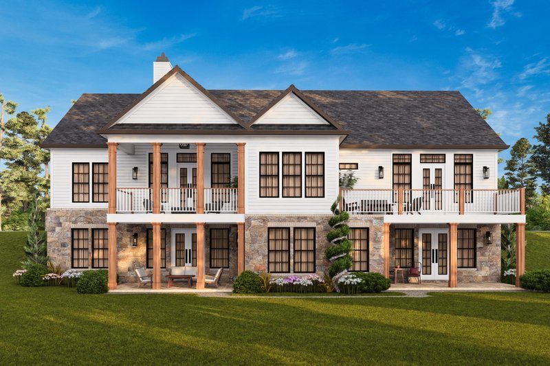 Architectural House Design - Exterior - Rear Elevation for European House Plan #119-428 - 3 bed, 2.5 bath