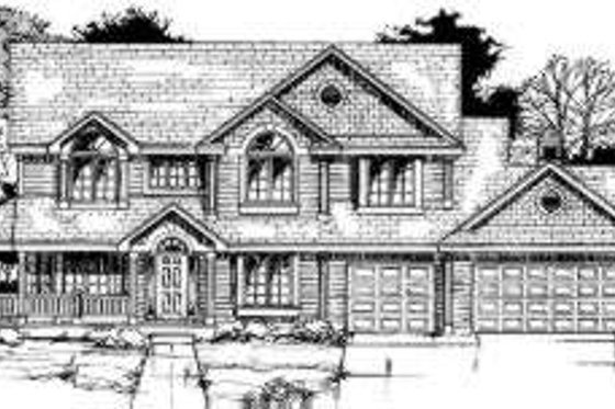 Exterior - Front Elevation for Country House Plan #334-105 - 4 bed, 2.5 bath