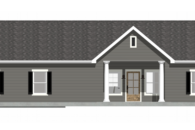 Architectural House Design - Exterior - Rear Elevation for Ranch House Plan #1109-34 - 3 bed, 2 bath