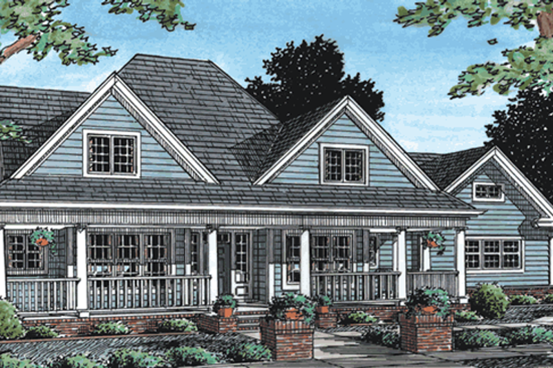 House Blueprint - Farmhouse Exterior - Front Elevation Plan #20-342