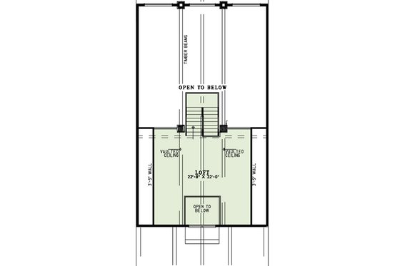 Floor Plan - Upper Floor for Craftsman House Plan #17-2500 - 3 bed, 4 bath