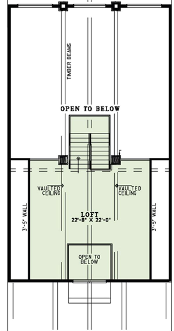 Craftsman Floor Plan - Upper Floor Plan #17-2500