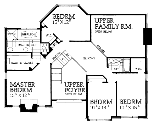 European Floor Plan - Upper Floor Plan #72-377