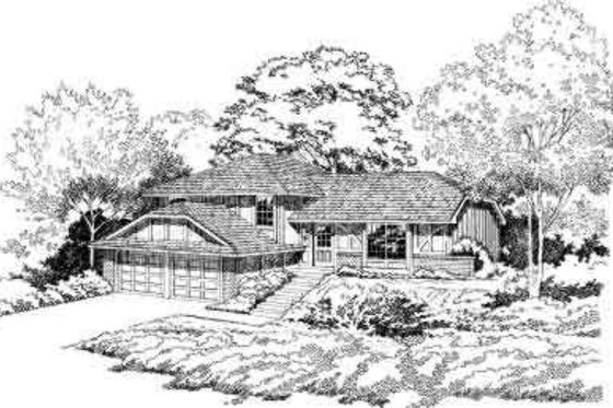 Exterior - Front Elevation for Tudor House Plan #312-218 - 3 bed, 2 bath