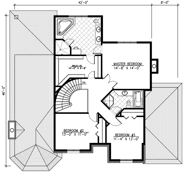 European Floor Plan - Upper Floor Plan #138-116
