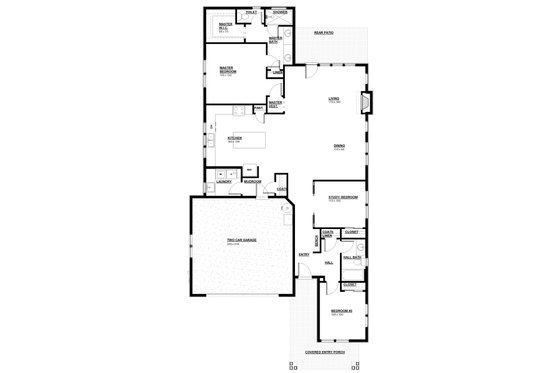 Floor Plan - Main Floor for Craftsman House Plan #895-103 - 3 bed, 2 bath