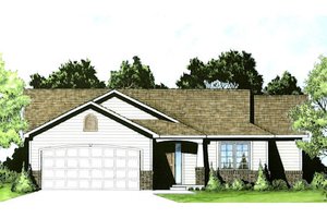 Ranch Exterior - Front Elevation Plan #58-202