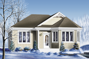 Cottage Exterior - Front Elevation Plan #25-122
