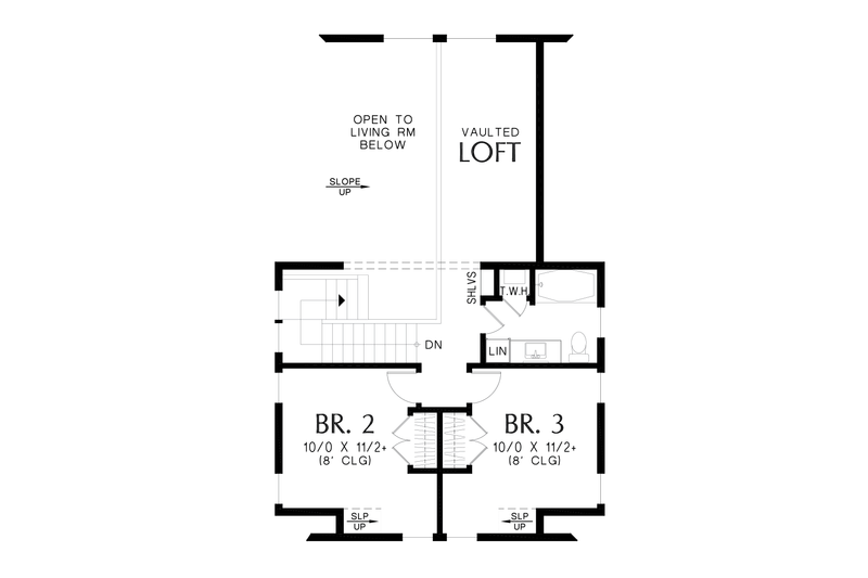 Home Plan - Floor Plan - Upper Floor for Cottage House Plan #48-1143 - 3 bed, 2 bath