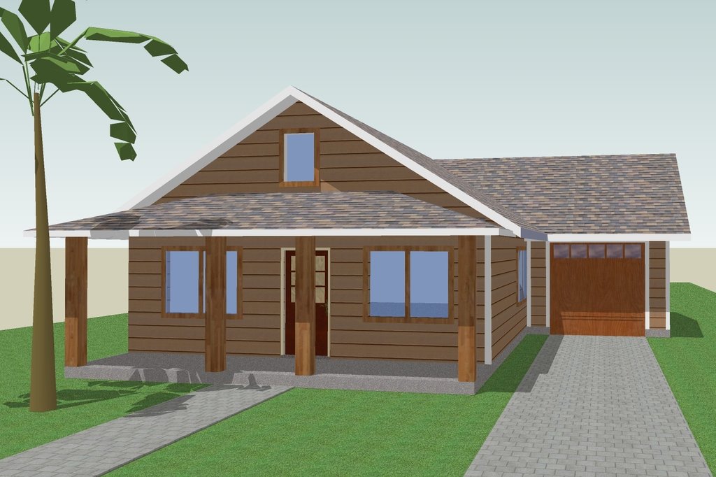 Cottage Style House Plan - 3 Beds 2 Baths 1152 Sq/Ft Plan #423-57