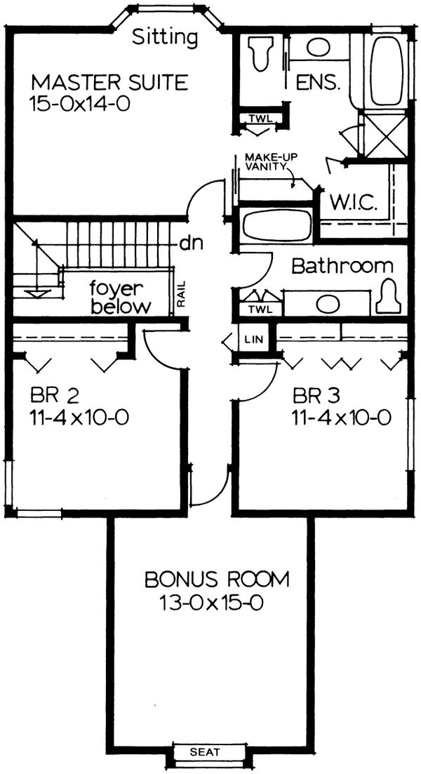 House Blueprint - European Floor Plan - Upper Floor Plan #126-184