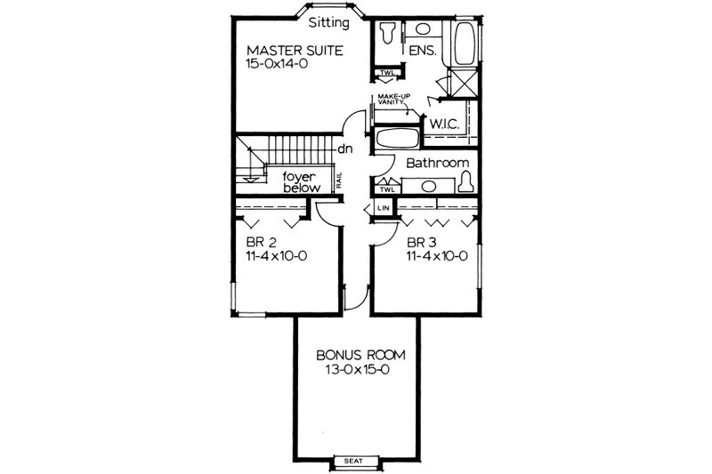 Home Plan - Floor Plan - Upper Floor for European House Plan #126-184 - 3 bed, 2.5 bath