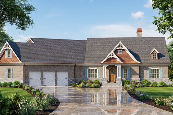 Exterior - Front Elevation 4 for Cottage House Plan #119-483 - 3 bed, 2.5 bath