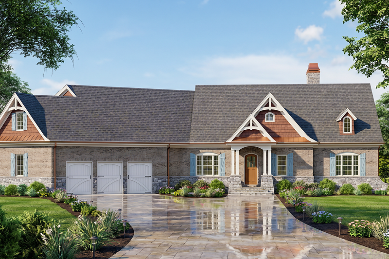 Architectural House Design - Exterior - Front Elevation 4 for Cottage House Plan #119-483 - 3 bed, 2.5 bath