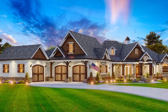 Exterior - Front Elevation 7 for Craftsman House Plan #54-729 - 4 bed, 4 bath