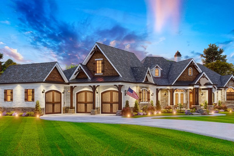 Home Plan - Exterior - Front Elevation 7 for Craftsman House Plan #54-729 - 4 bed, 4 bath