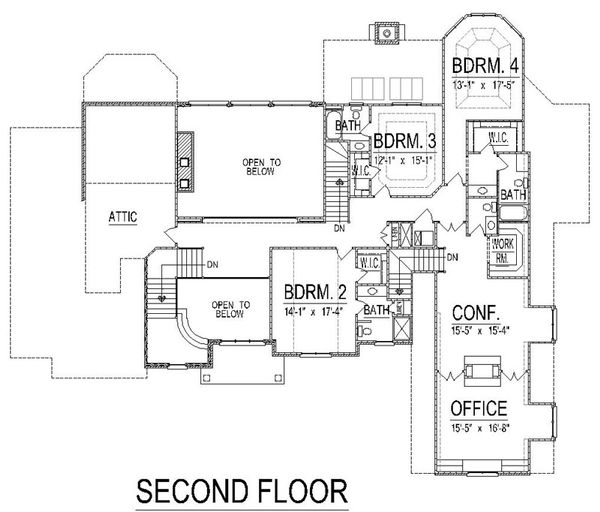European Floor Plan - Upper Floor Plan #458-13