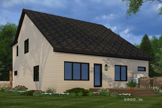 Exterior - Rear Elevation 1 for Modern House Plan #51-1348 - 4 bed, 3.5 bath