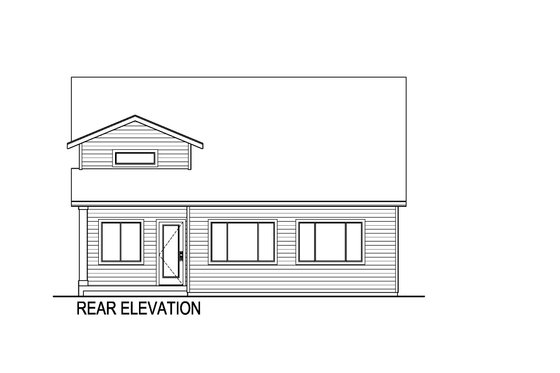 Exterior - Rear Elevation for Contemporary House Plan #569-82 - 4 bed, 3.5 bath