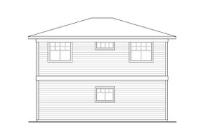 Exterior - Rear Elevation for Traditional House Plan #124-1300 - 2 bed, 1.5 bath