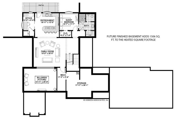 House Blueprint - Farmhouse Floor Plan - Lower Floor Plan #928-328