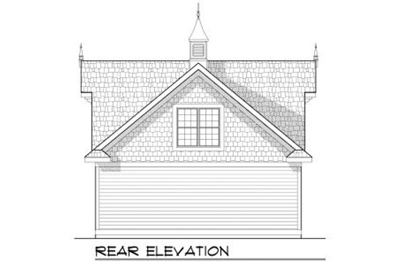 Exterior - Rear Elevation for Cottage House Plan #70-971, 0 bath