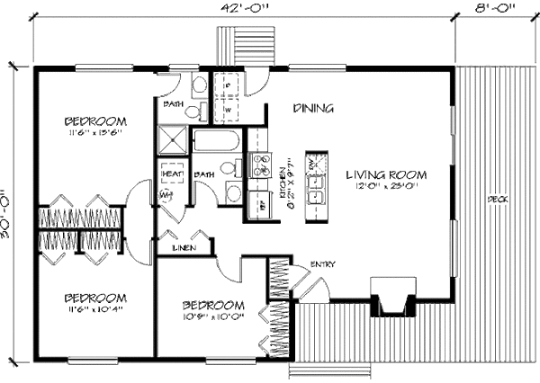 Cabin Floor Plan - Main Floor Plan #320-407