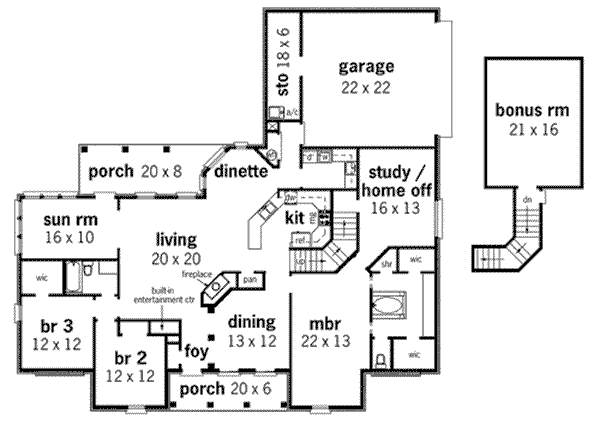 Dream House Plan - Traditional Floor Plan - Main Floor Plan #45-219