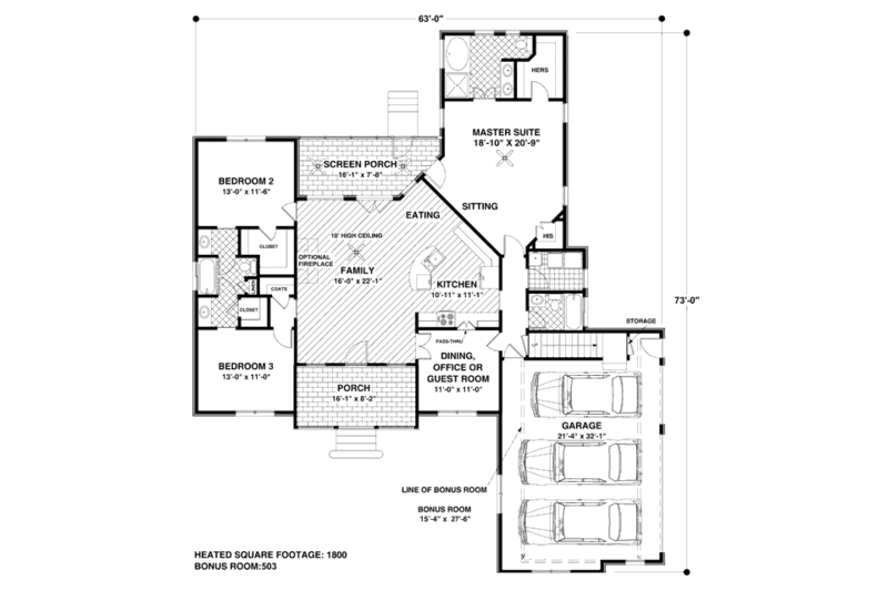 Craftsman Style House Plan 4 Beds 3 Baths 1800 Sq Ft Plan 56 557 Houseplans Com