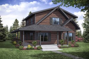 Cottage Exterior - Front Elevation Plan #124-1130