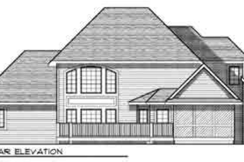 Home Plan - Exterior - Rear Elevation for European House Plan #70-845 - 3 bed, 2.5 bath