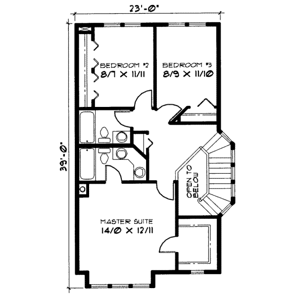 Traditional Floor Plan - Upper Floor Plan #303-366