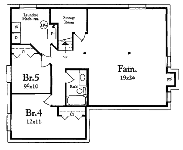 Cottage Floor Plan - Lower Floor Plan #409-1117