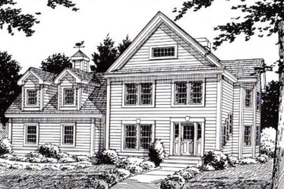 Exterior - Front Elevation for Colonial House Plan #312-836 - 4 bed, 2.5 bath