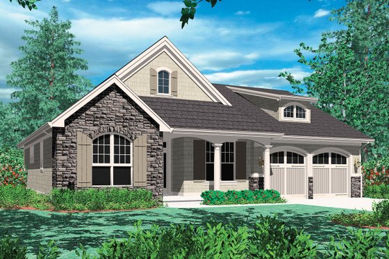 Cottage style floor plan elevation 48-102
