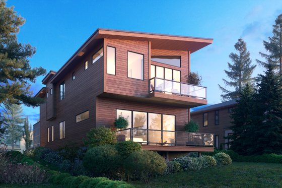 Exterior - Other Elevation 3 for Modern House Plan #1066-106 - 3 bed, 3.5 bath