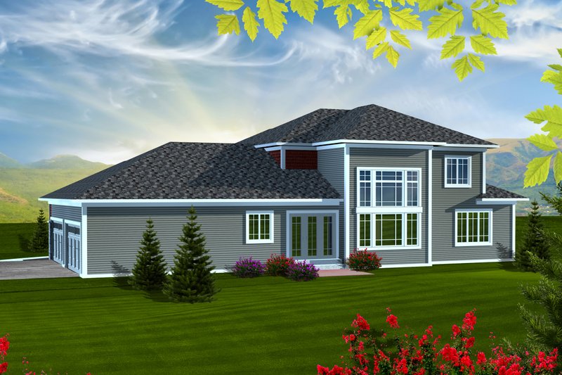 Home Plan - Exterior - Rear Elevation for Traditional House Plan #70-1127 - 4 bed, 3.5 bath