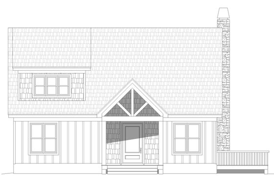 Exterior - Front Elevation 3 for Country House Plan #932-54 - 2 bed, 2 bath