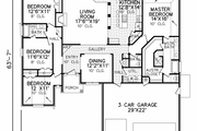 European Style House Plan - 4 Beds 3 Baths 2212 Sq/Ft Plan #65-481 