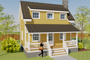 Cottage Exterior - Front Elevation Plan #542-19