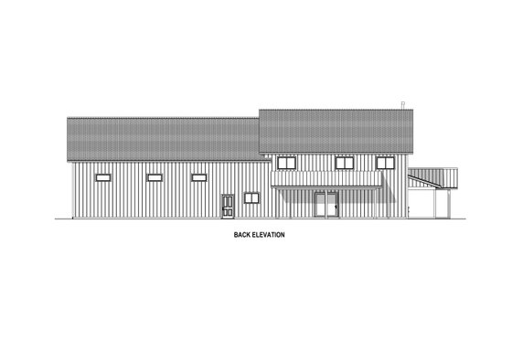 Exterior - Rear Elevation 1 for Barndominium House Plan #1084-15 - 4 bed, 2.5 bath