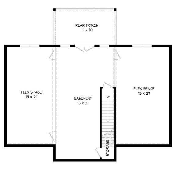 Architectural House Design - Traditional Floor Plan - Lower Floor Plan #932-499