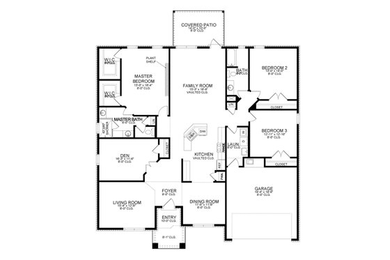 Floor Plan - Main Floor for Ranch House Plan #1058-194 - 23 bed, 2 bath