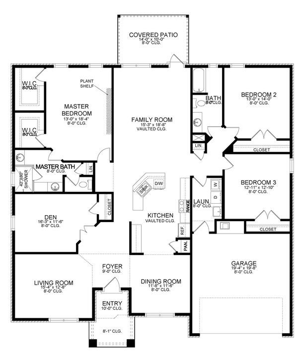 Architectural House Design - Ranch Floor Plan - Main Floor Plan #1058-194