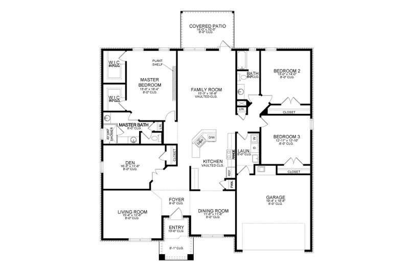 Ranch Style House Plan - 23 Beds 2 Baths 2417 Sq/Ft Plan #1058-194 ...