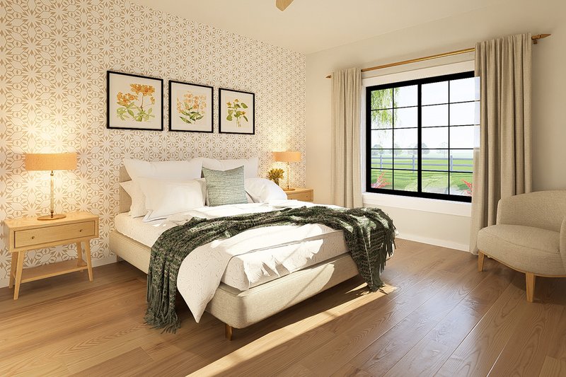 House Blueprint - Interior - Master Bedroom for Farmhouse House Plan #126-313 - 2 bed, 2 bath