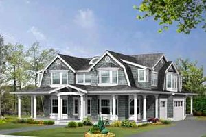 Colonial Exterior - Front Elevation Plan #132-172