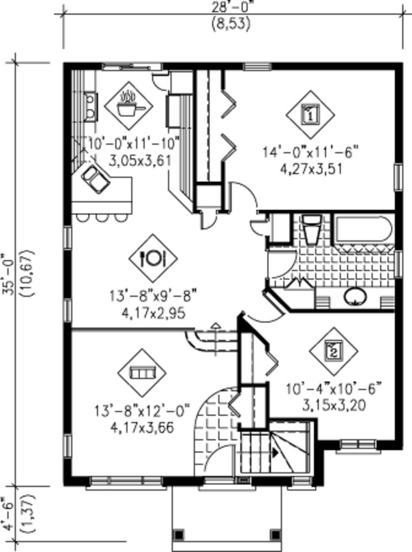 Dream House Plan - Traditional Floor Plan - Main Floor Plan #25-4232