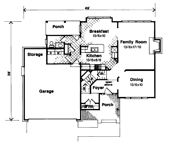 House Design - European Floor Plan - Main Floor Plan #41-138